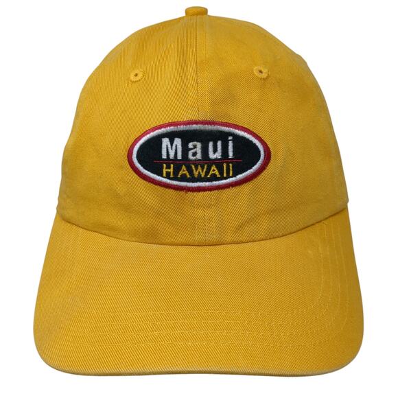 Maui Hawaii Slideback Hat Yellow One Size Vent Holes Ahead Vintage - Picture 1 of 9